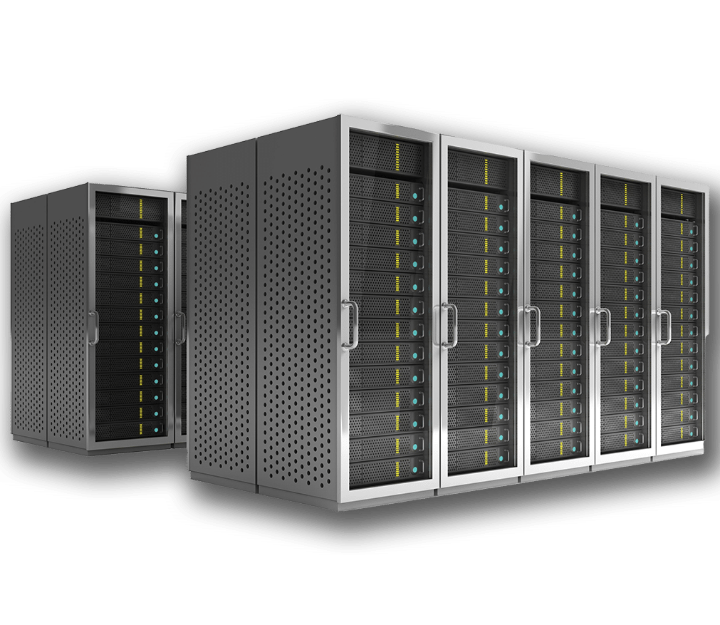 servers High-performance server racks showcasing robust infrastructure for managed web hosting services, emphasizing speed, reliability, and security.
